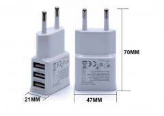 LAMTECH 3xUSB CHARGER 2,1A WHITE