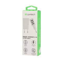 LAMTECH 3xUSB CHARGER 2,1A WHITE