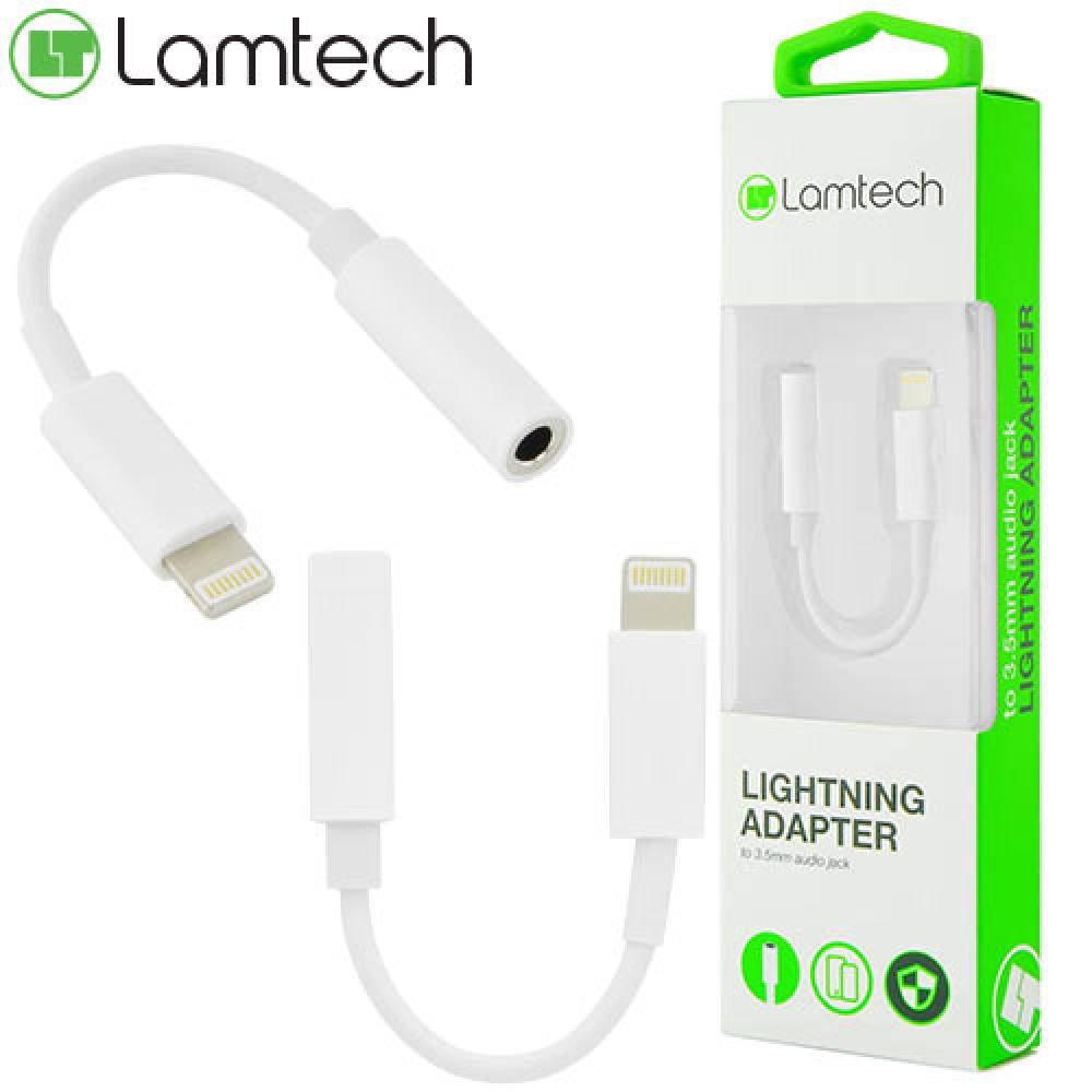 LAMTECH LIGHTNING ADAPTER CABLE AUDIO JACK 3,5MM WHITE