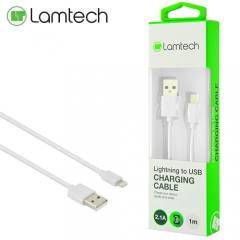 LAMTECH CHARGING & DATACABLE LIGHTNING 1m WHITE
