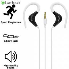 LAMTECH SPORT MOBILE EARPHONES WITH MIC WHITE
