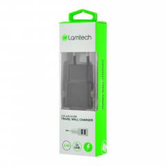 LAMTECH TRAVEL WALL CHARGER 2.1A WITH 2xUSB BLACK