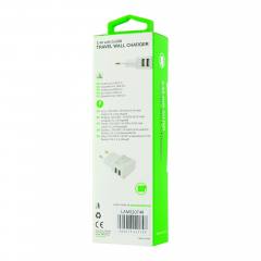 LAMTECH TRAVEL WALL CHARGER 2.1A WITH 2xUSB BLACK