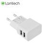 LAMTECH TRAVEL WALL CHARGER 2.1A WITH 2xUSB WHITE