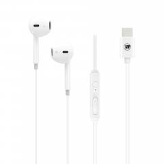 LAMTECH TYPE-C MOBILE EARPHONES WITH MICROPHONE WHITE