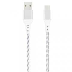 LAMTECH TYPE-C V2,0 HIGH QUALITY UNBREAKABLE CABLE SILVER 2M