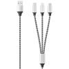 LAMTECH HIGH QUALITY 3 IN 1 USB CABLE WITH METALLIC SHELL SILVER 1M