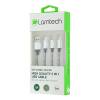 LAMTECH HIGH QUALITY 3 IN 1 USB CABLE WITH METALLIC SHELL SILVER 1M
