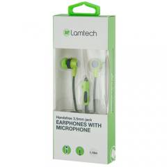 LAMTECH HANDSFREE WITH MIC 3,5MM JACK GREEN