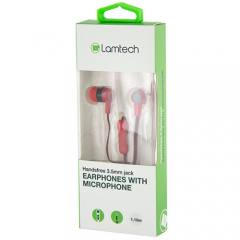 LAMTECH HANDSFREE WITH MIC 3,5MM JACK RED