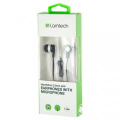 LAMTECH HANDSFREE WITH MIC 3,5MM JACK BLACK