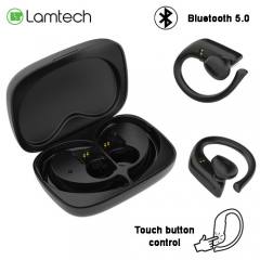 LAMTECH BLUETOOTH 5.0 SPORT TWS EARPHONES WITH CHARGING DOCK BLACK