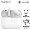 LAMTECH BLUETOOTH 5.0 TWS EARPHONES WITH CHARGING DOCK WHITE