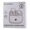 LAMTECH BLUETOOTH 5.0 TWS EARPHONES WITH CHARGING DOCK WHITE