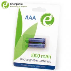 ENERGENIE NI-MH RECHARGEABLE AAA BATTERIES 1000MAH 2PCS RETAIL PACK