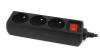 ENERGENIE UPS POWER STRIP 3 SCHUKO SOCKETS FUSED SWITCH 16A C14 0,6M BLACK