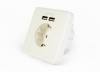 ENERGENIE AC WALL SOCKET WITH 2 PORT USB CHARGER 2,4A WHITE