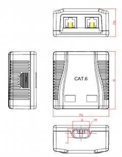 CABLEXPERT CAT5E UTP 2-PORT SURFACE MOUNT BOX