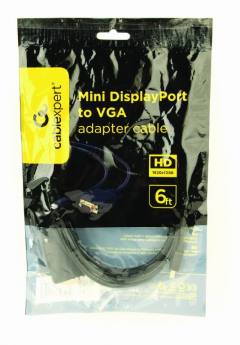 CABLEXPERT MINI DISPLAYPORT TO VGA ADAPTER CABLE BLACK 1,8M