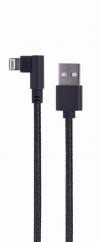 CABLEXPERT ANGLED 8-PIN USB CHARGING & DATA CABLE 0.2M BLACK