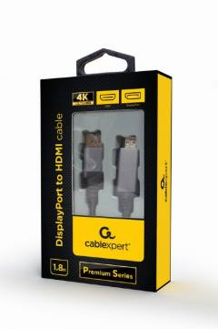 CABLEXPERT DISPLAYPORT TO HDMI CABLE PREMIUM SERIES 4K 1,8M RETAIL PACK