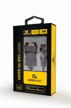 CABLEXPERT HDMI TO DVI CABLE PREMIUM SERIES 4K 1,8M RETAIL PACK