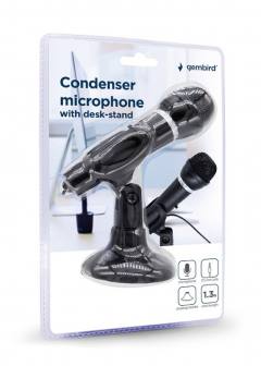 GEMBIRD CONDENSER MICROPHONE WITH DESK-STAND BLACK