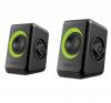 SONIC GEARS USB POWERED QUAD BASS SPEAKERS 2,0 BLACK LIME GREEN