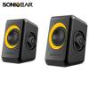 SONIC GEARS USB POWERED QUAD BASS SPEAKERS 2,0 BLACK SUNNY ORANGE