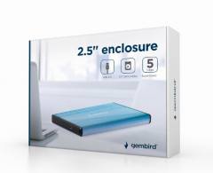 GEMBIRD USB 3.0 2.5' ENCLOSURE BRUSHED ALUMINUM BLUE