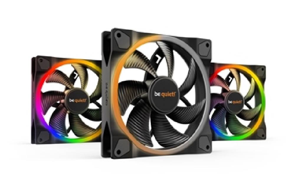 BEQUIET FAN  LIGHT WINGS 140MM PWM TRIPLE-PACK BL078, WITH ARGB HUB AND 3 LIGHT WINGS 140MM PWM BL074, 3YW.