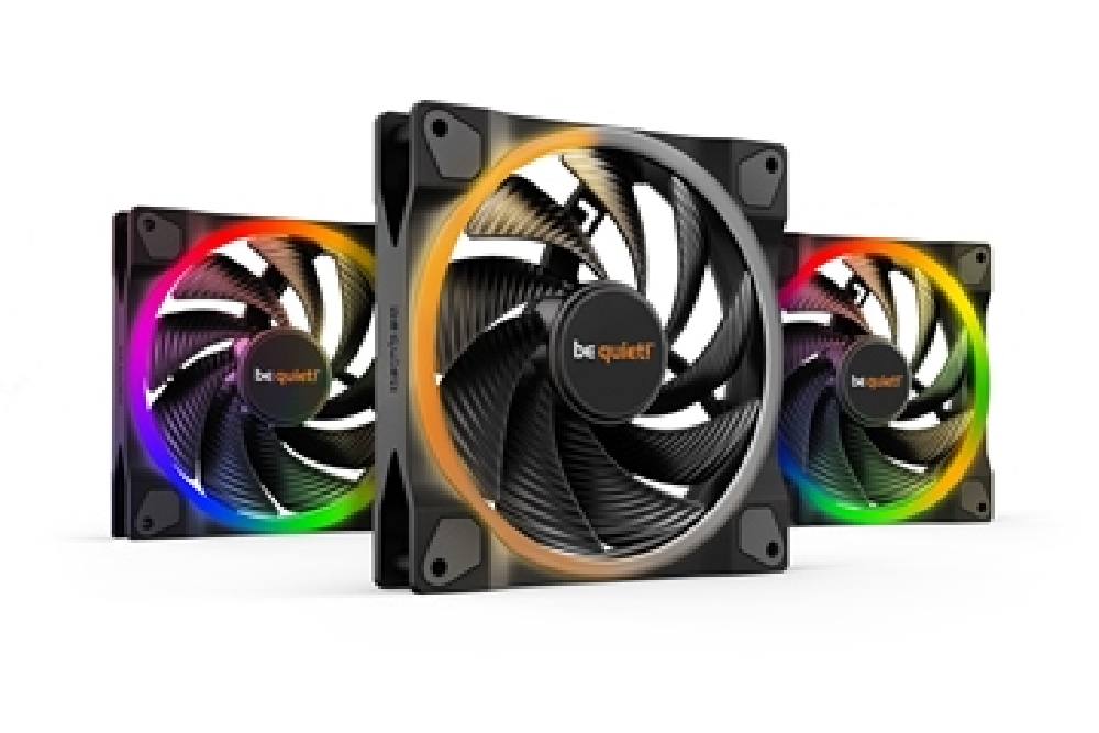 BEQUIET FAN  LIGHT WINGS 140MM PWM HIGH-SPEED TRIPLE-PACK BL079, WITH ARGB HUB AND 3 LIGHT WINGS 140MM PWM HIGH SPEED BL075, 3YW