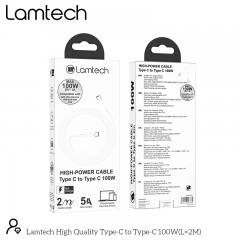 LAMTECH CABLE TYPE C TO TYPE C 100W FAST CHARGE 2M