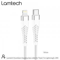 LAMTECH HQ UNBREAKABLE CABLE TYPE-C TO LIGHTNING WHITE 2M
