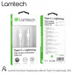 LAMTECH HQ UNBREAKABLE CABLE TYPE-C TO LIGHTNING WHITE 2M