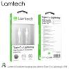 LAMTECH HQ UNBREAKABLE CABLE TYPE-C TO LIGHTNING WHITE 2M