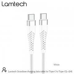 LAMTECH HQ UNBREAKABLE CABLE TYPE-C TO TYPE-C WHITE 2M