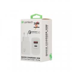 LAMTECH CHARGER USB QC3.0/TYPE-C 30W