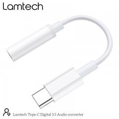 LAMTECH TYPE-C ADAPTER CABLE AUDIO JACK 3,5MM WHITE
