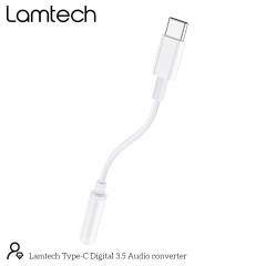 LAMTECH TYPE-C ADAPTER CABLE AUDIO JACK 3,5MM WHITE