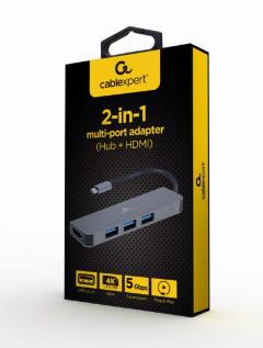 CABLEXPERT USB TYPE-C 2 IN 1 MULTI-PORT ADAPTER (HUB+HDMI)
