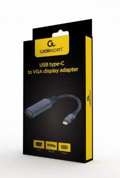 CABLEXPERT USB TYPE-C TO VGA DISPLAY ADAPTER SPACE GREY RETAIL PACK