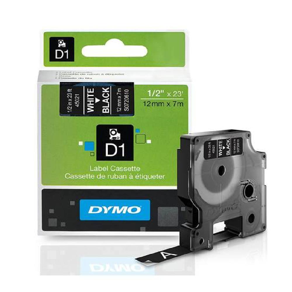 Ταινία Ετικετογράφου DYMO D1 S0720610 12mmX7m (Λευκό/Μαύρο) (S0720610)