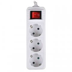 LAMTECH POWER STRIP WITH SWITCH 3 OUTLETS WHITE 1.5M