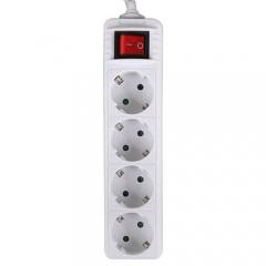 LAMTECH POWER STRIP WITH SWITCH 4 OUTLETS WHITE 1.5M