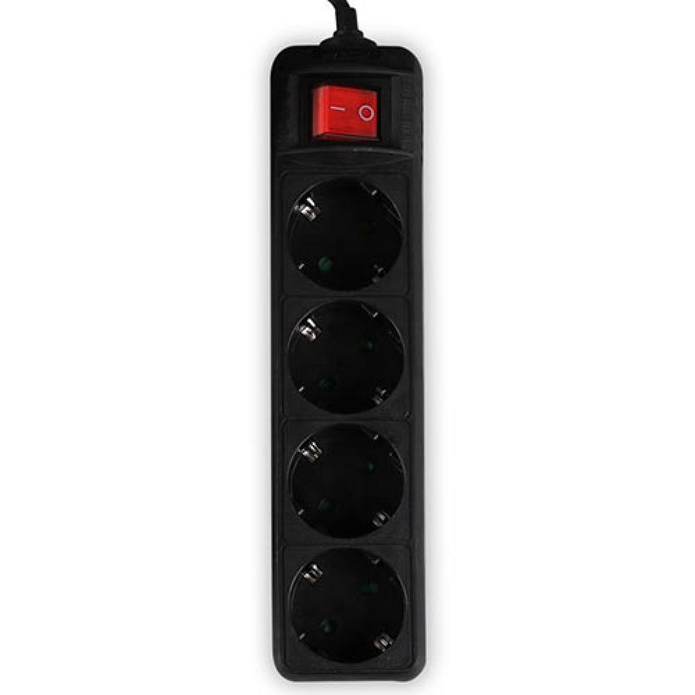 LAMTECH POWER STRIP WITH SWITCH 4 OUTLETS BLACK 1.5M