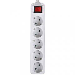 LAMTECH POWER STRIP WITH SWITCH 5 OUTLETS WHITE 1.5M