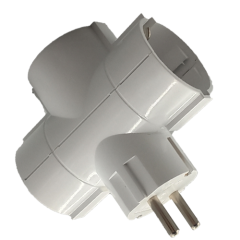 LAMTECH POWER SOCKET SPLITTER WITH 3 SCHUKO OUTLETS WHITE