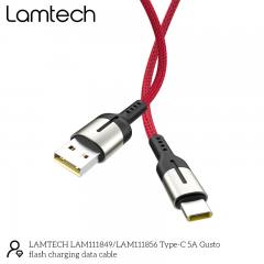LAMTECH USB TYPE-C DATA CABLE 5A 1,2M RED