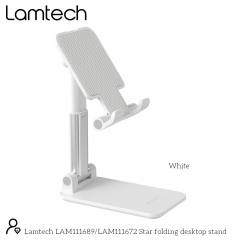 LAMTECH 2IN1 FOLDING DESKTOP STAND FOR SMARTPHONES AND TABLETS WHITE